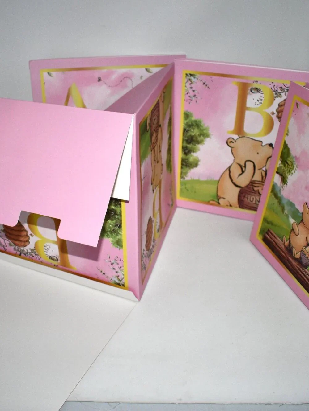 Classic Winnie Baby Shower Boxes, BABY Balloon Display Blocks, Pink, NWT Conditi